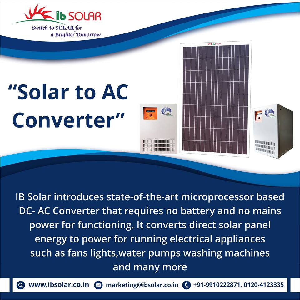 IB Solar introduces state of the art microprocessor based DC-AC converter