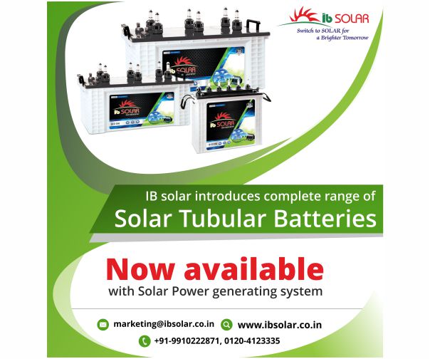 IB solar introduces complete range of Solar Tubular Batteries
