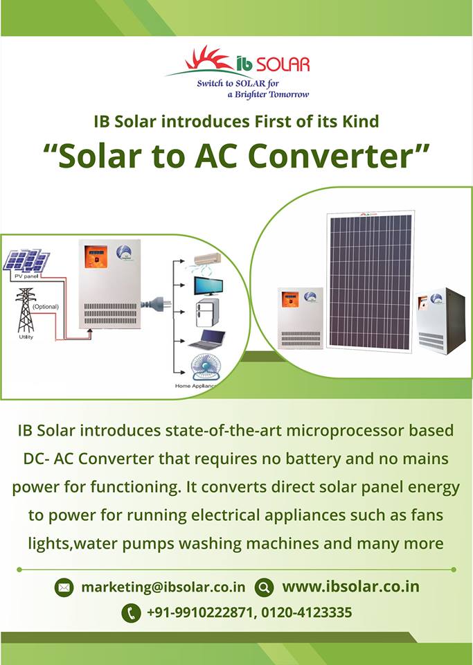 IB Solar introduces state of the art microprocessor based DC-AC Converter