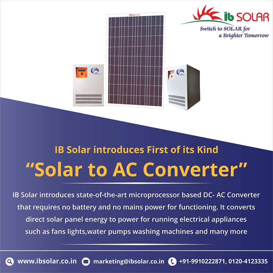 IB Solar introduces state of the art microprocessor based DC-AC converter
