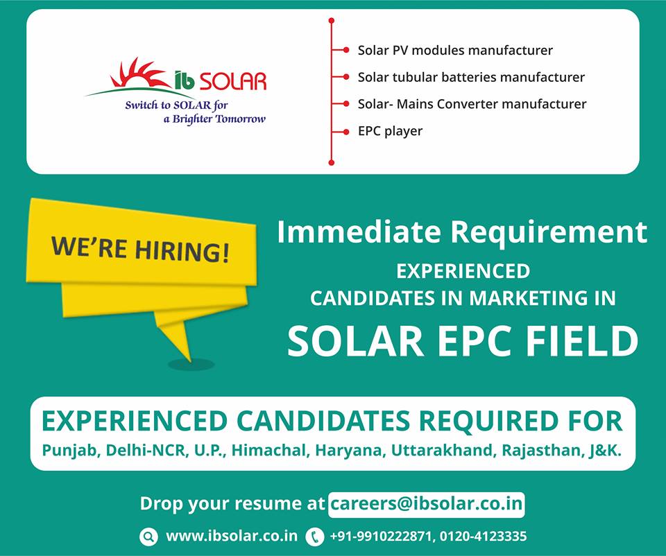 Immediate Requirement  Experienced Candidates in Marketing in SOLAR EPC