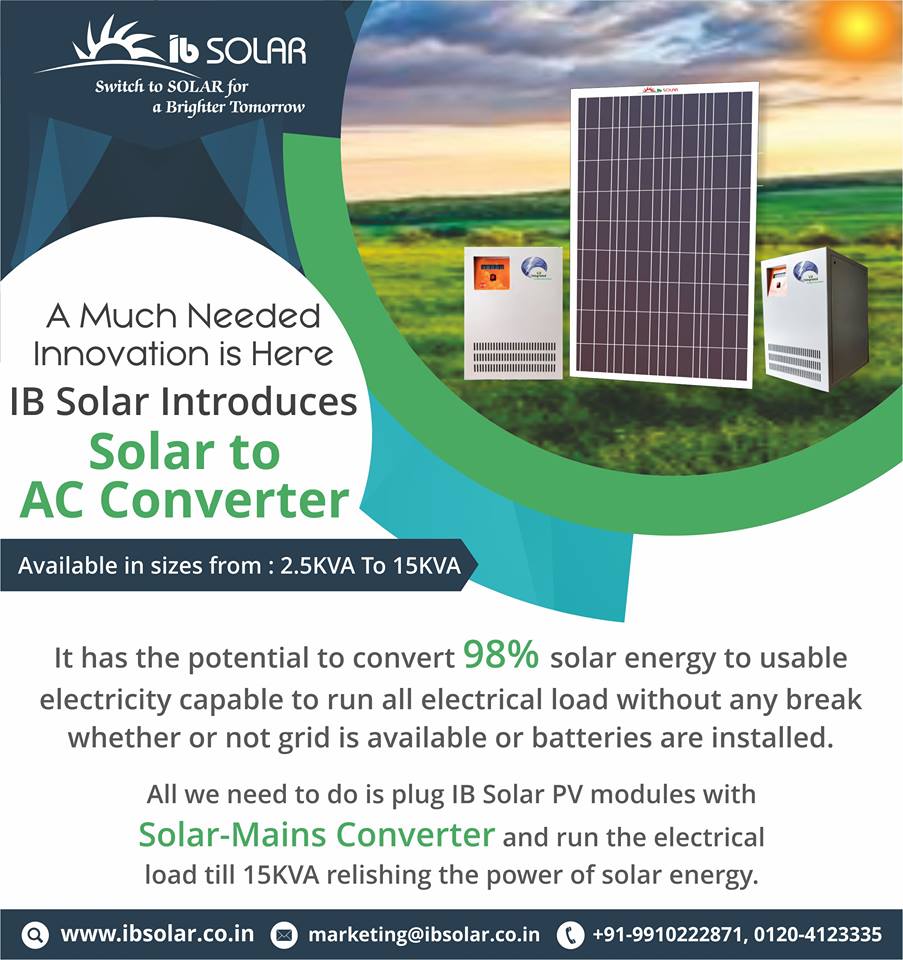 IB Solar Introduces Solar to AC Converter