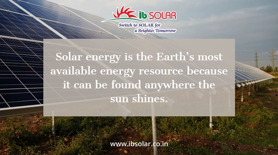 Solar Energy is the Earth’s most available Energy Resource