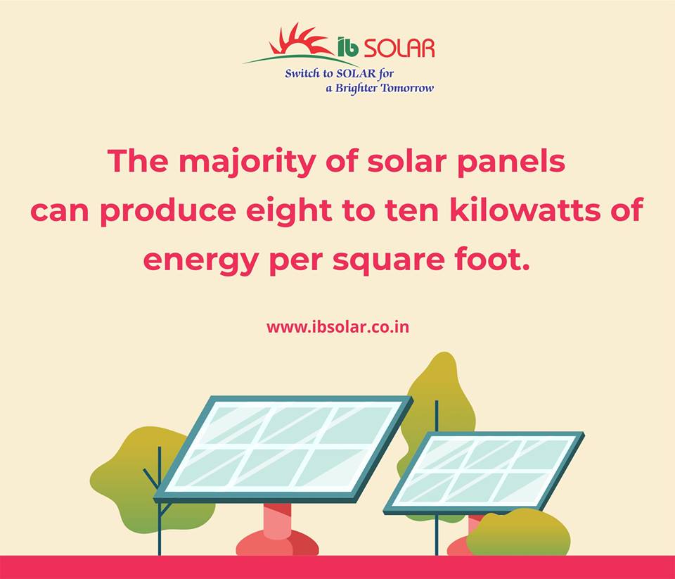 The majority of solar panels can produce eight to ten kilowatts of energy per square foot.