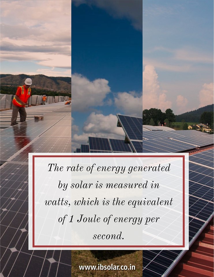 The rate of energy generated by solar