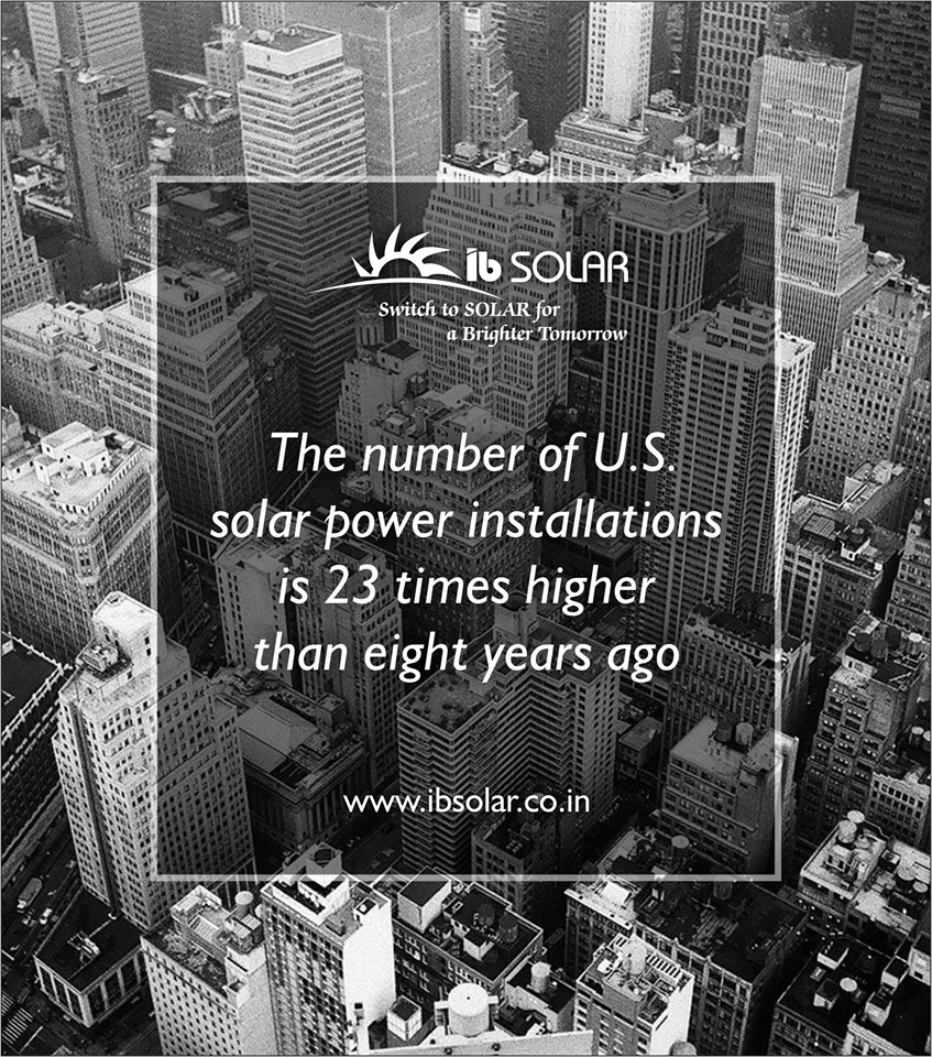 The number of U.S. solar power installations is 23 times