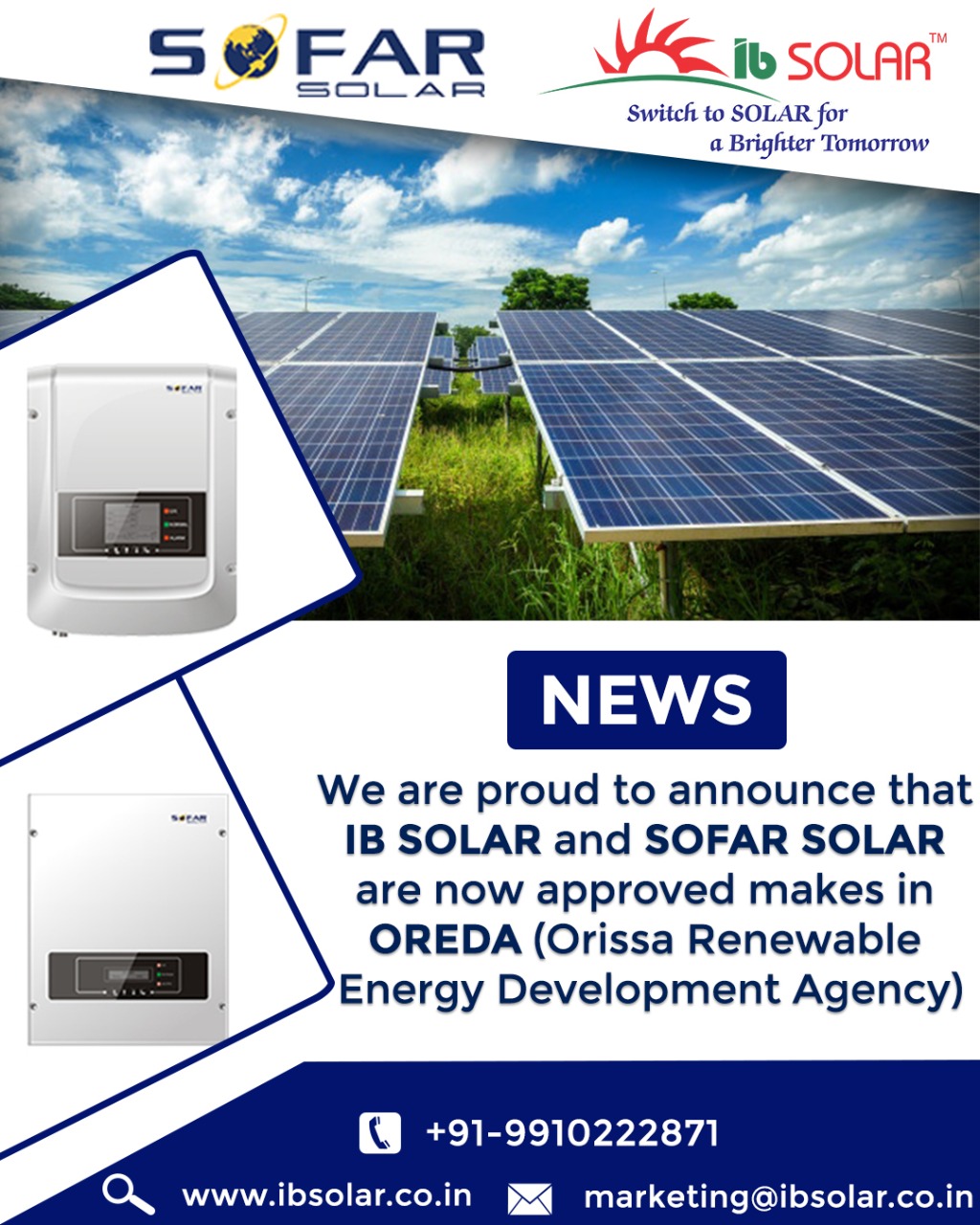 IB solar and Sofar solar are now approved makes in OREDA
